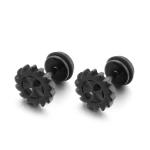 Black plate clover shape cool stud earrings piercing jewelry manufacturer