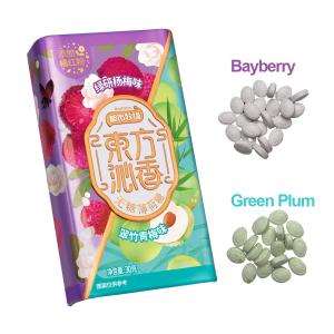 Quality Fresh Bayberry and Green Plum Flavor Mints Candy Manufacturer wholesale