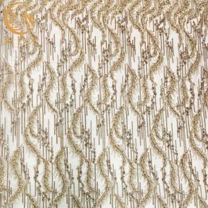 Quality Customized 3D Embroidery Lace Fabric For Party Dresses wholesale