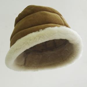 Quality Fashion Ladies Merino Shearling Sheepskin Lamb fur bucket hat wholesale