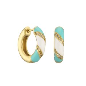 Quality Micro Dripping Oil Earring OEM Diy Zircon Stone Gold Earrings wholesale