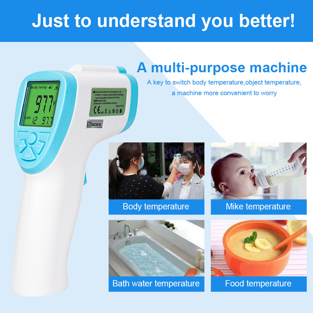 Non Contact Infrared Digital Forehead Thermometer Home Use Measuring Gun