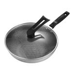 Factory Direct Sale Kitchenware 410 Stainless Steel Cooking Pan Round Fry Pan