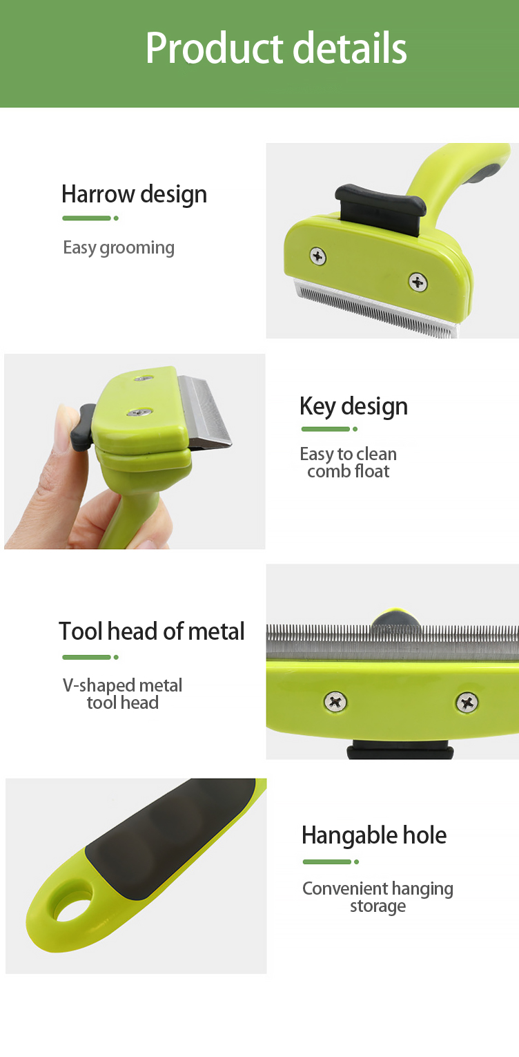 Green Dog Deshedding Tool Sustainable Self Cleaning Cat Brush