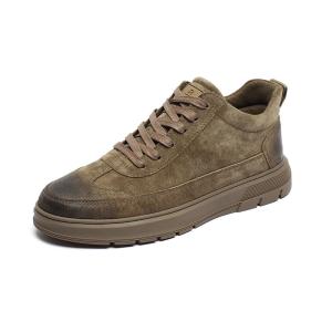 Quality ODM Spring EU46size Leather Casual Waterproof Boots Olive Green wholesale