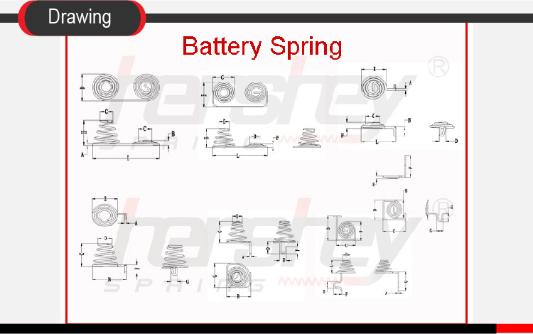 Copper Battery Coil Spring Steel Leaf Spring Battery Contact Spring Aa Spiral