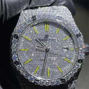 Quality Royaloak Moissanite Iced Out Watch 3EX 14k White Gold Diamond Watch For Men wholesale