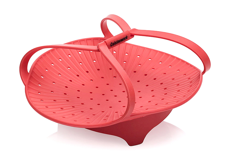 100% Food Grade Silicone Vegetable Steamer Cooking Steamer With Locking Handles Cooking Tool