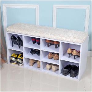 Quality Melamine MDF Wooden Grid 100cm Width Entryway Shoe Bench wholesale