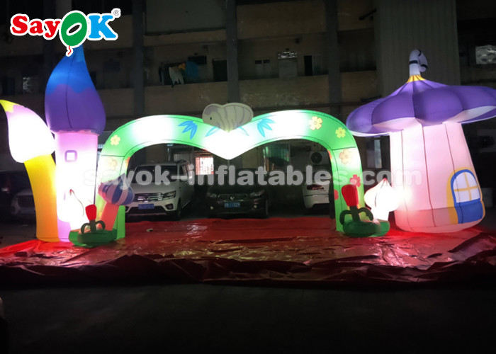 Halloween Archway Inflatable Colorful Inflatable Arch With Mushroom And Flower For Amusement Park Theme Decoration