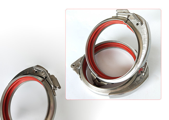 Handle Spiral Quick Release Duct Hose Clamp Red Seal Ring Stainless Steel 304 / 316