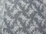 Soft Nylon Cotton Eyelash Lace Trim , Wedding Dress White Lace Fabric