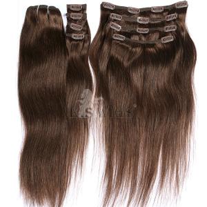 Quality 8 Piece Clip-on Hair ,100% Brazilian Hair Clip on Hair Extensions wholesale