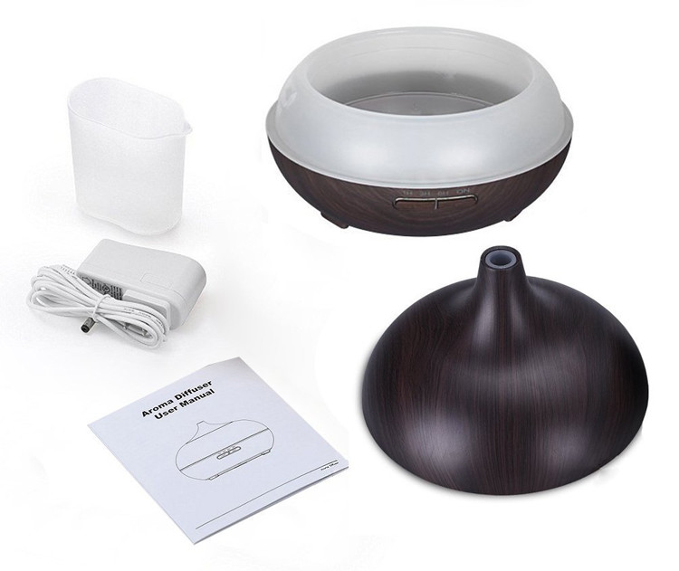 550ml with 4 Timer, Wood Grain Aromatherapy Diffuser with Auto Shut-Off Function