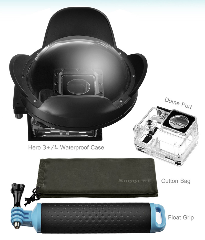 4 inch GoPro Hero 4 3+ Dome Port With Float Bobber Diving Swimming Photography Go Pro Accessories
