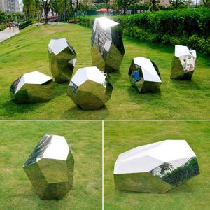 Quality Stone Metal Lawn Sculpture Mirror Abstract Stainless Steel Sculpture wholesale