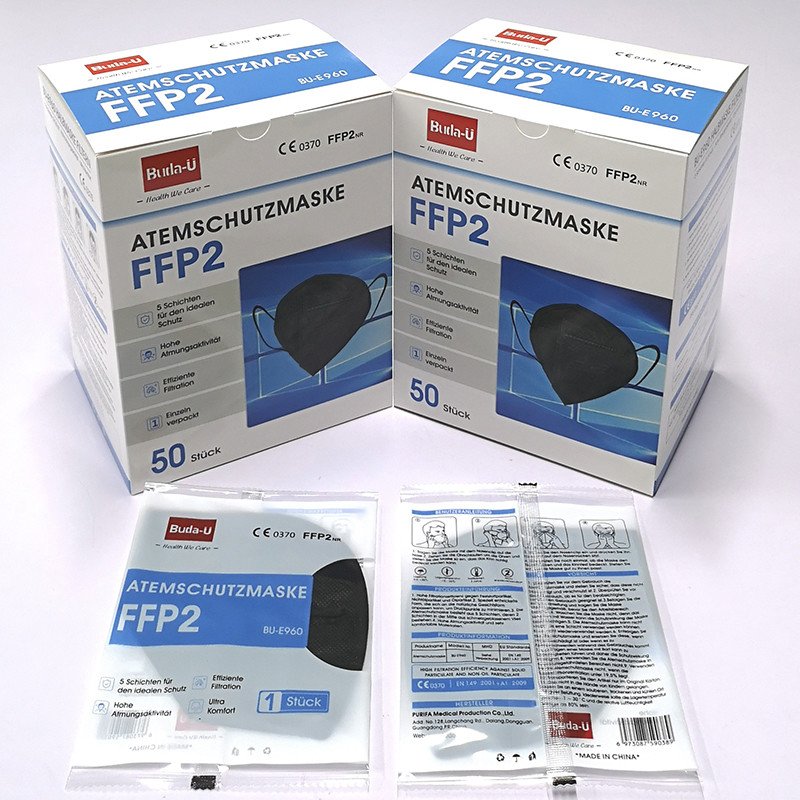 French FFP2 Face Mask , Mask Respirator FFP2 CE 0370 In French Packing Box , FFP2 Protective Mask In France
