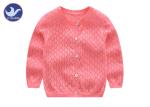 Crew Neck Girls Cardigan Sweaters Spring Knitwear Shell Buttons Diamond