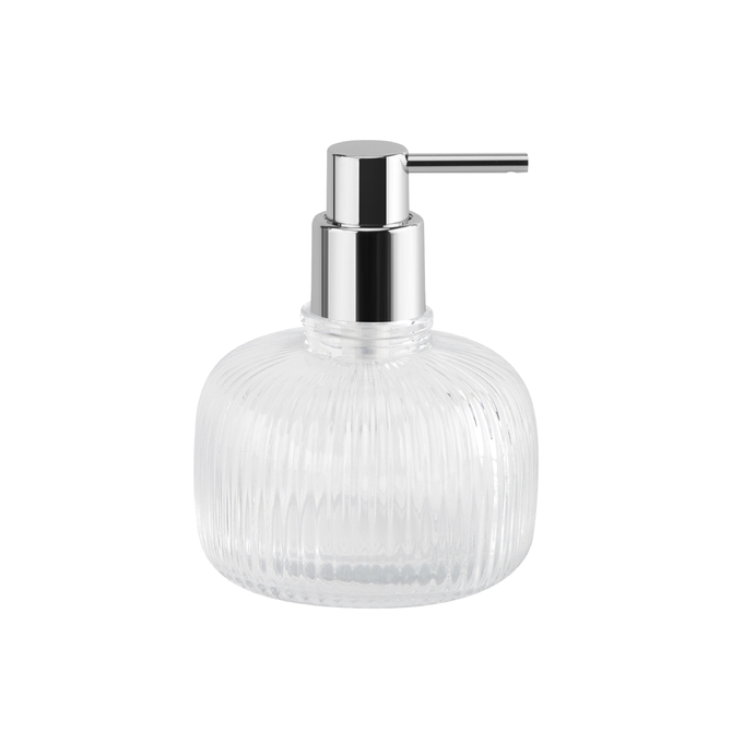 Ribbed Clear Bathroom Toilet Accessories Set 5pcs Pumpkin Style Lotion Pump Bottle