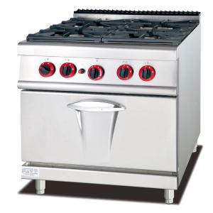 Quality 4 Four Gas Burner Restaurant Kitchen Equipment With Gas Oven wholesale