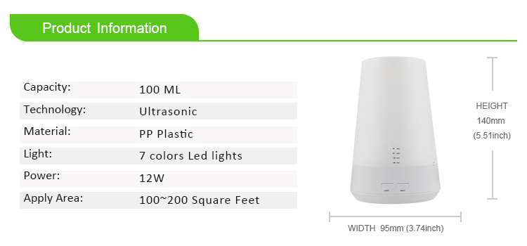 New White PP Materials Hotel 100ML Electronic Aroma Diffuser Air Humidifier