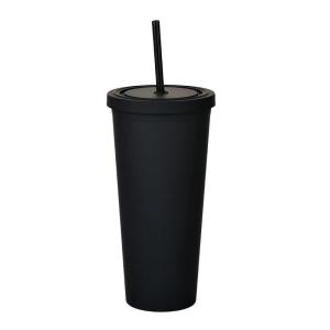 Quality Lightweight Candy Color Skinny 22 Oz Plastic Tumbler Clear Double Wall Acrylic Tumblers With Straw 450/700ml Large Capacity Leak Proof Design wholesale