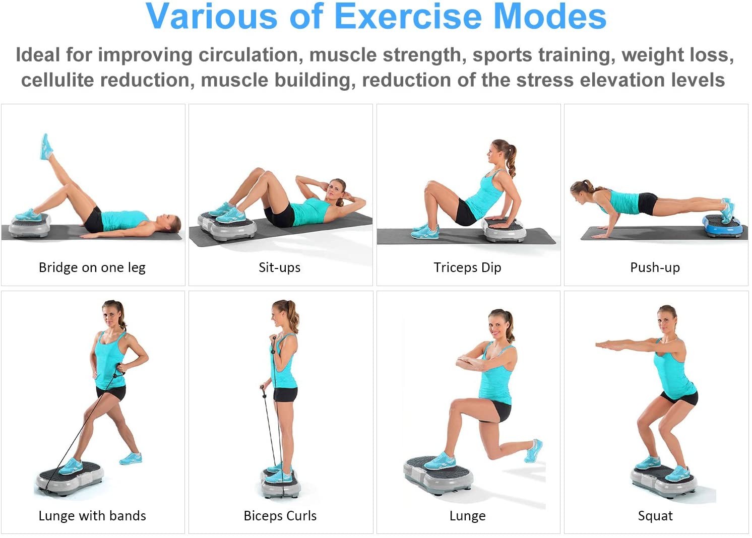 Body Building 99 Levels Fitness Vibration Plates Remote Control FCC approved