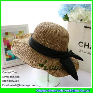 Quality LDMZ-005 light brown paper straw crochet beach hats wholesale