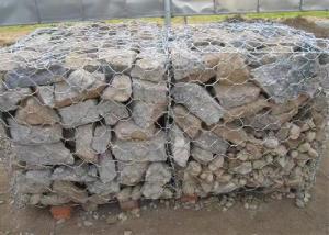 Quality 2.7mm-3.7mm Galvanised Gabion Boxes , Wire Cage Stone Retaining Walls wholesale
