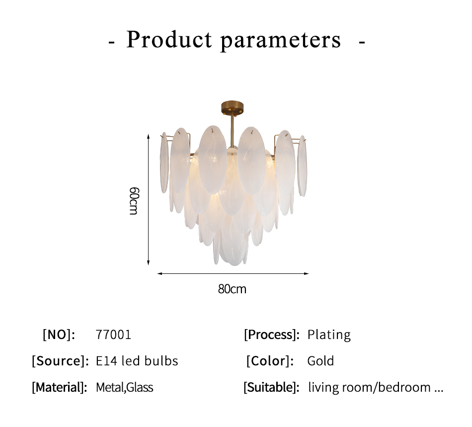 Modern chandeliers for living room glass round art décor leaf chandelier(WH-MI-320)