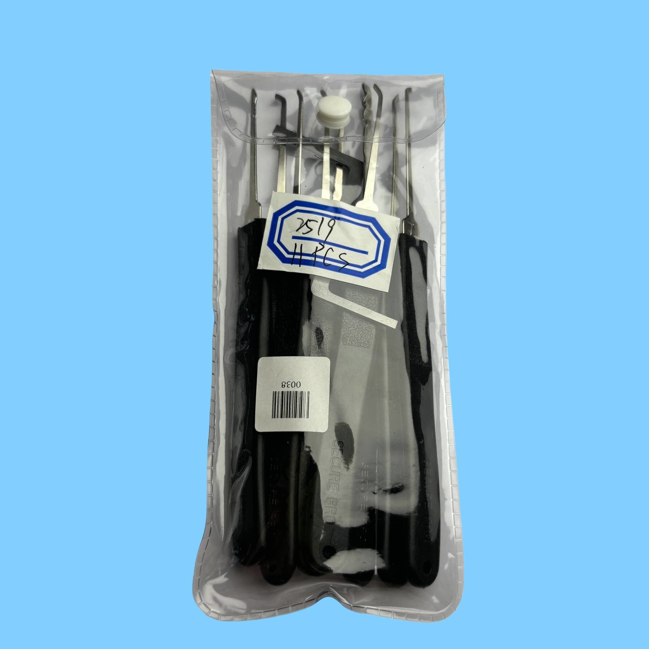11 Set Car Lock Picking Tool Black Automotive Lock Pick Set With PU Pocket