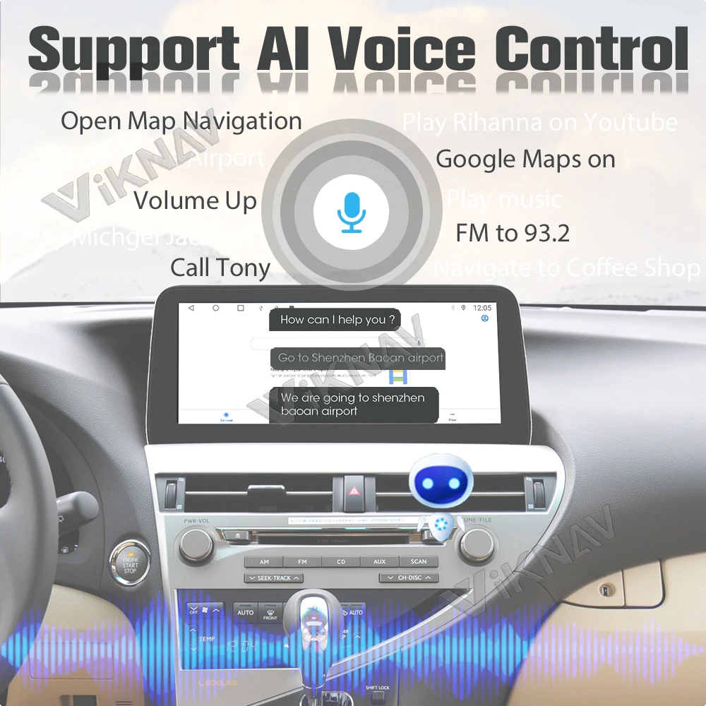 LEXUS RX 2009-2014 Aftermarket Bluetooth Car Stereo Radio Upgrade 12.3 Inch Touchscreen