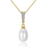 14K Pendant Necklace For Women Is With Decorated A 6MM Freshwater Pearl