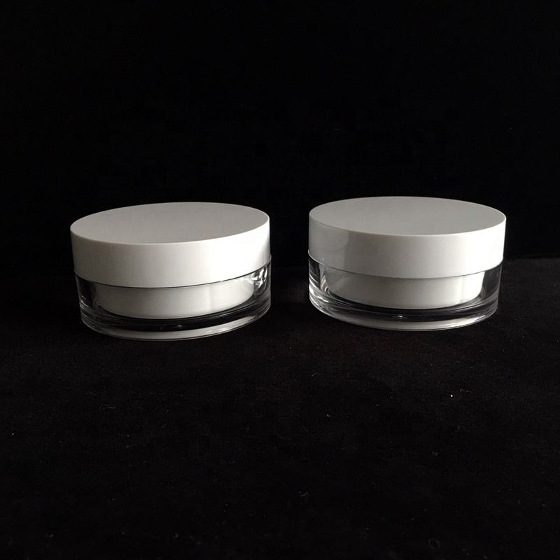 Acrylic Double Wall 100g Face Cream Jar White Eye Facial Plastic Jar / Bottle