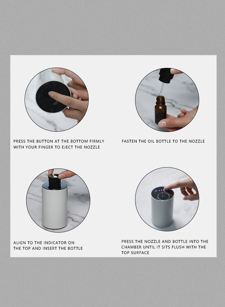 HOMEFISH ABS PP Electric Fragrance Diffuser Car Aroma Diffuser 2000mAh