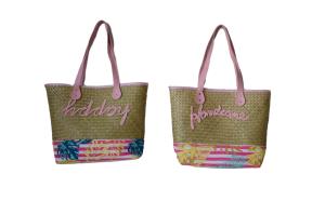 Quality ECO Friendly Fashion Summer Tote Handbag Bohemian Handmade Bali Bags Straw Beach Bag Cotton Canvas Shopping Bags wholesale