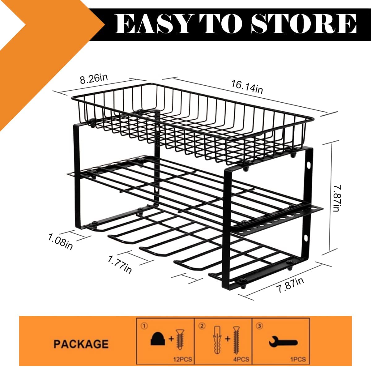 Power Tool Organizer Storage Rack Garage Wall Mount Cordless Drill Holder Utility Tool Shelf