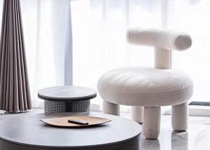 Quality Sponge Filling Modern Fabric Dining Chairs Wool White Bedroom Lounge wholesale