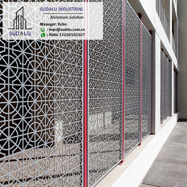 SUDALU RAL Outdoor Laser Cut Decoration Aluminum Sheet Metal CNC Laser Cut Perforated Panel