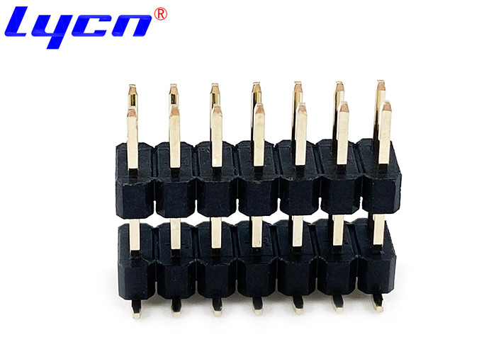 Phosphor Bronze 2.54 Mm 14 Pin Header Connector SMT Type Dual Insulators