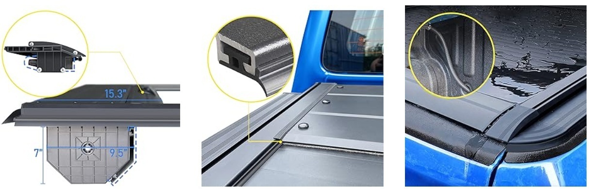 Manual Pickup Truck Bed Aluminum Hard Retractable Tonneau Cover for Ford