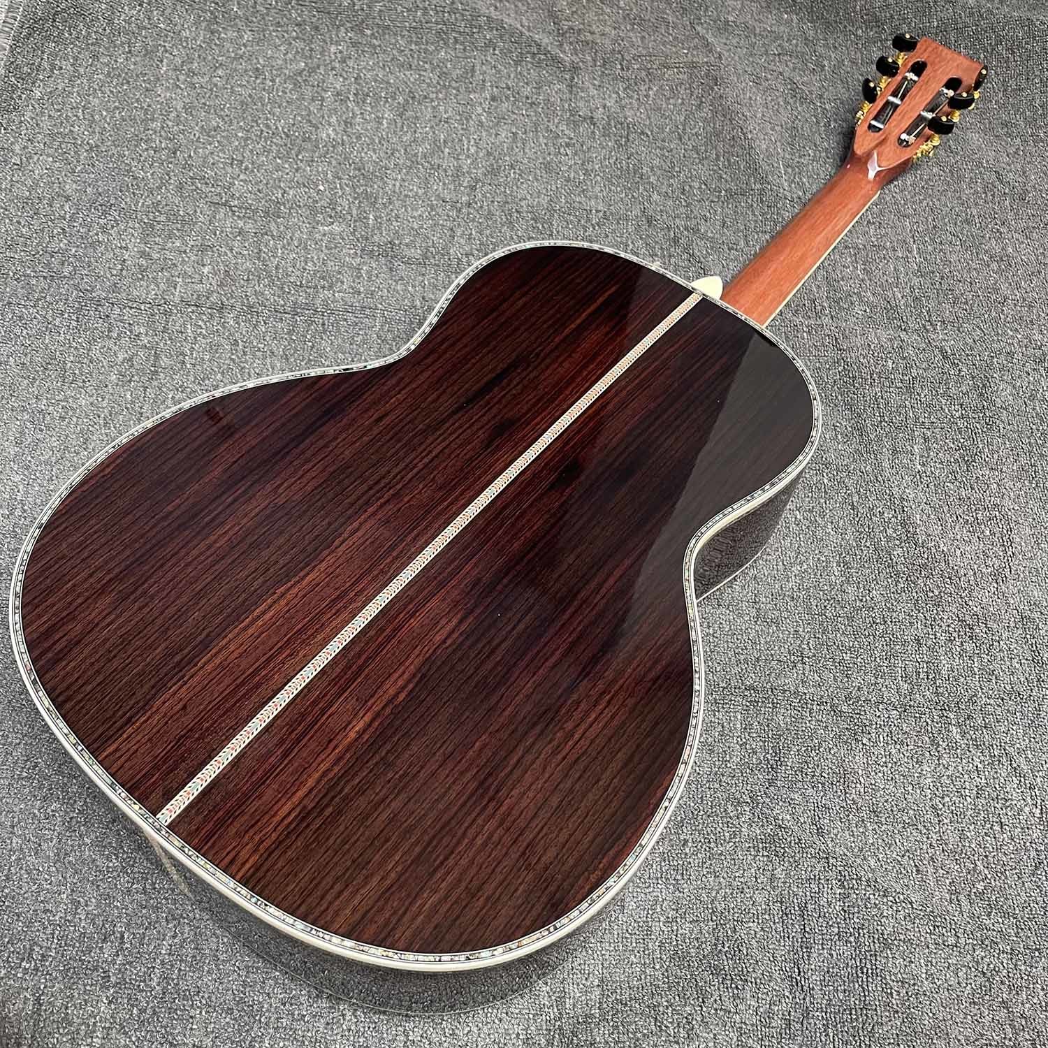 Custom 39 inch OOO body abalone binding slotted headstock cedar acoustic guitar