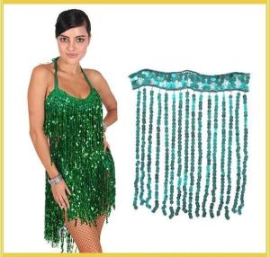 Quality 2016 Newest shiny fashionable OEM sequins fringe tassel trimming for dancewear skirt dress wholesale