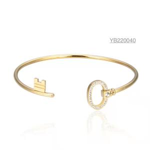 Quality Saya Stainless Steel Designer Jewelry Key Lock Rhinestone 18k Gold Love Bracelet wholesale