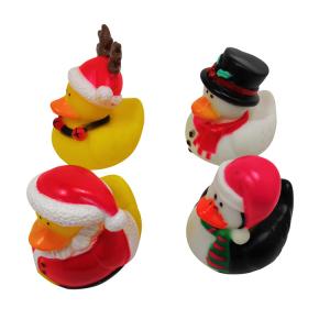 Quality Christmas Yellow Rubber Ducks Baby Tub Toys Cute Deer / Penguin Pattern wholesale
