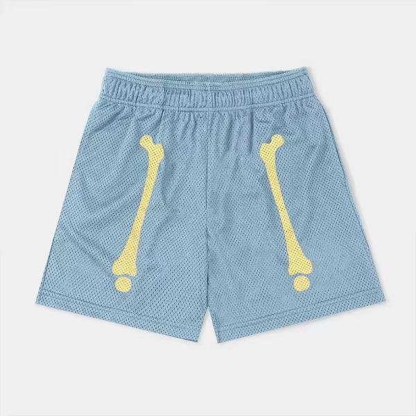 Cheap Custom Summer Breathable Shorts Skull Print Logo Clothing Manufacturer Basketball Embroidered Double Layer Mesh Shorts for Men for sale