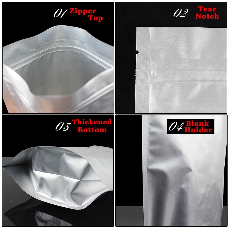 Food Grade Doypack Aluminum Foil Stand Up Pouches Reusable With Zipper