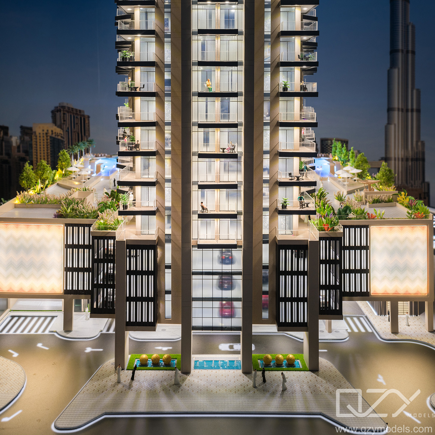 Dubai Missoni Residencial Architectural Physical Model Laser Cut DAR GLOBAL 1/100