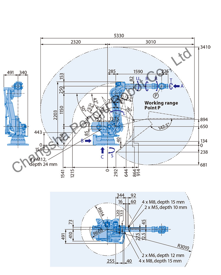 ES165D-100 Multifunctional Automatic Stacking Yaskawa Robot Arm Extension 3010mm