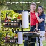 Paper Towel Holder BBQ Tool Organizer for Outdoor Grill Space Saving Black or
